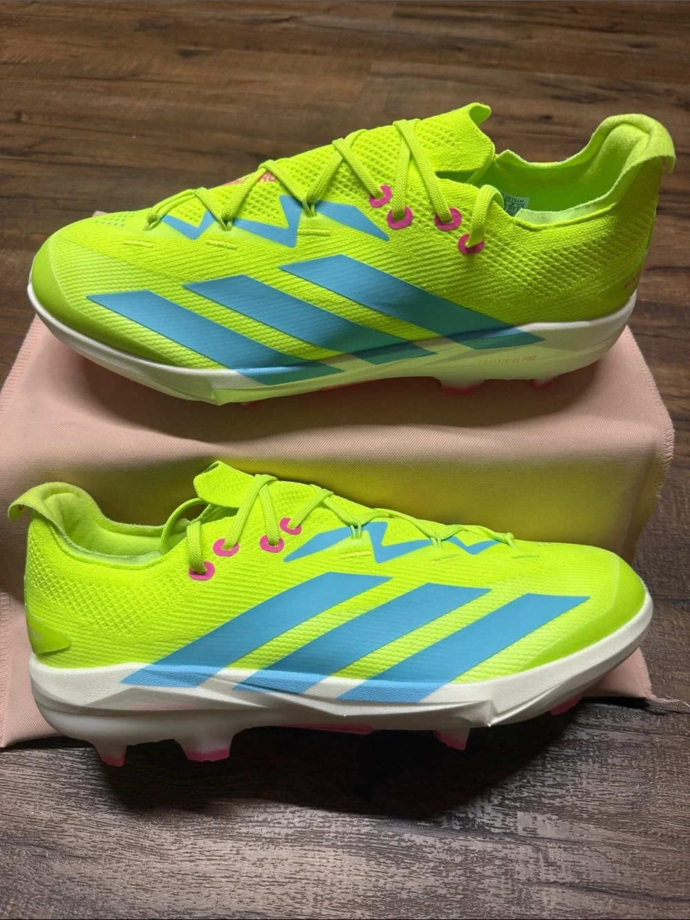 adidas Adizero Electric+ 2.0 Lime/Pink TPU Baseball Cleas